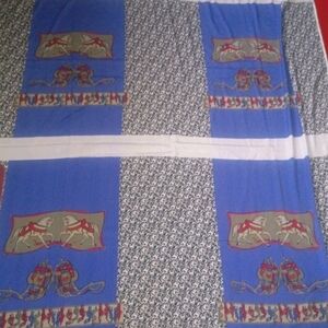 Equestrian Extra Large 60cm Carousel Horse Scarf Blue Red Paisley Design